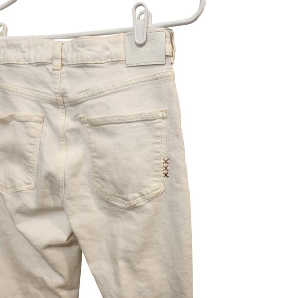 Scotch & Soda White Denim Frayed Hem Mid Rise The Charm Bootcut Jeans Sze 28/32 - Picture 7 of 16